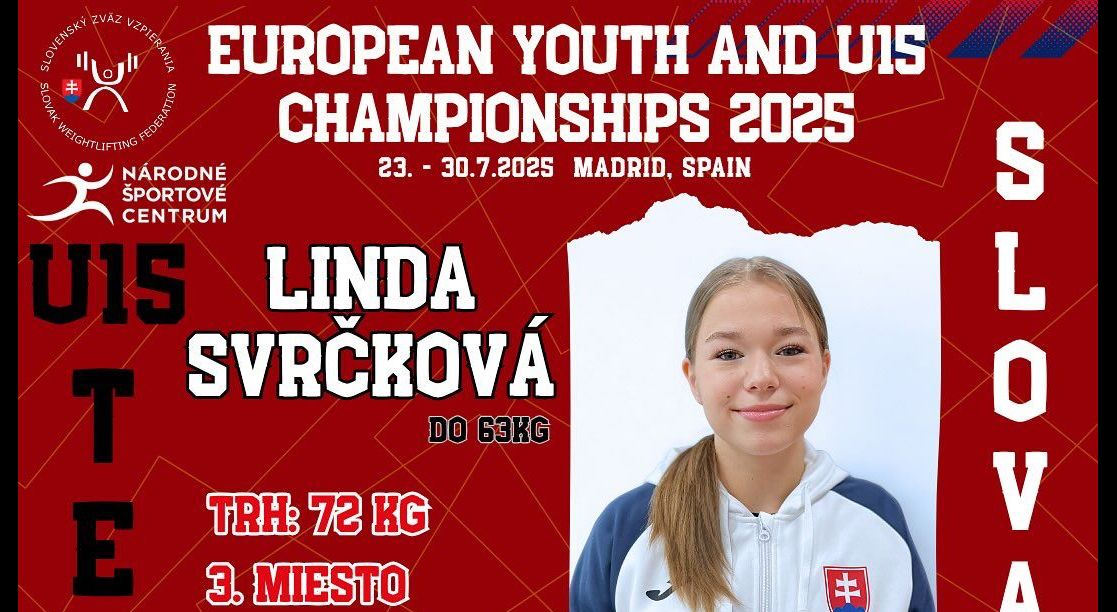 Linda Svrčková zažiarila na Majstrovstvách Európy U15 a U17 v Madride